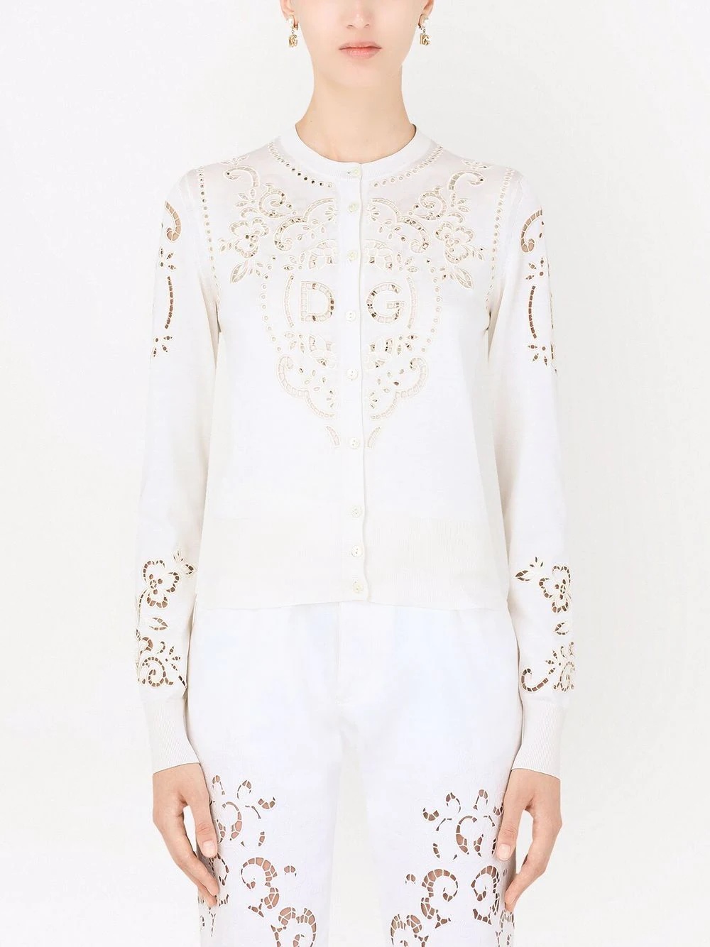 embroidered silk cardigan - 3