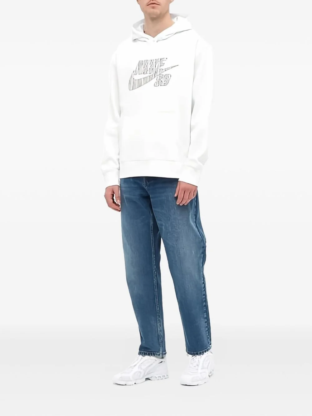 striped-logo hoodie - 1