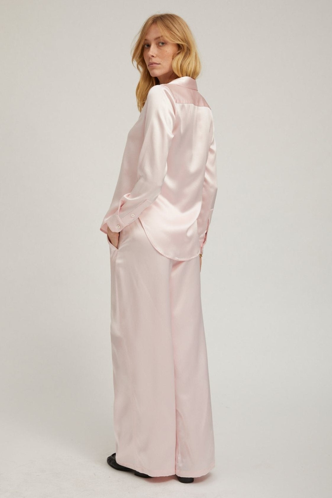BALLET SILK FITTED BUTTON DOWN - 4
