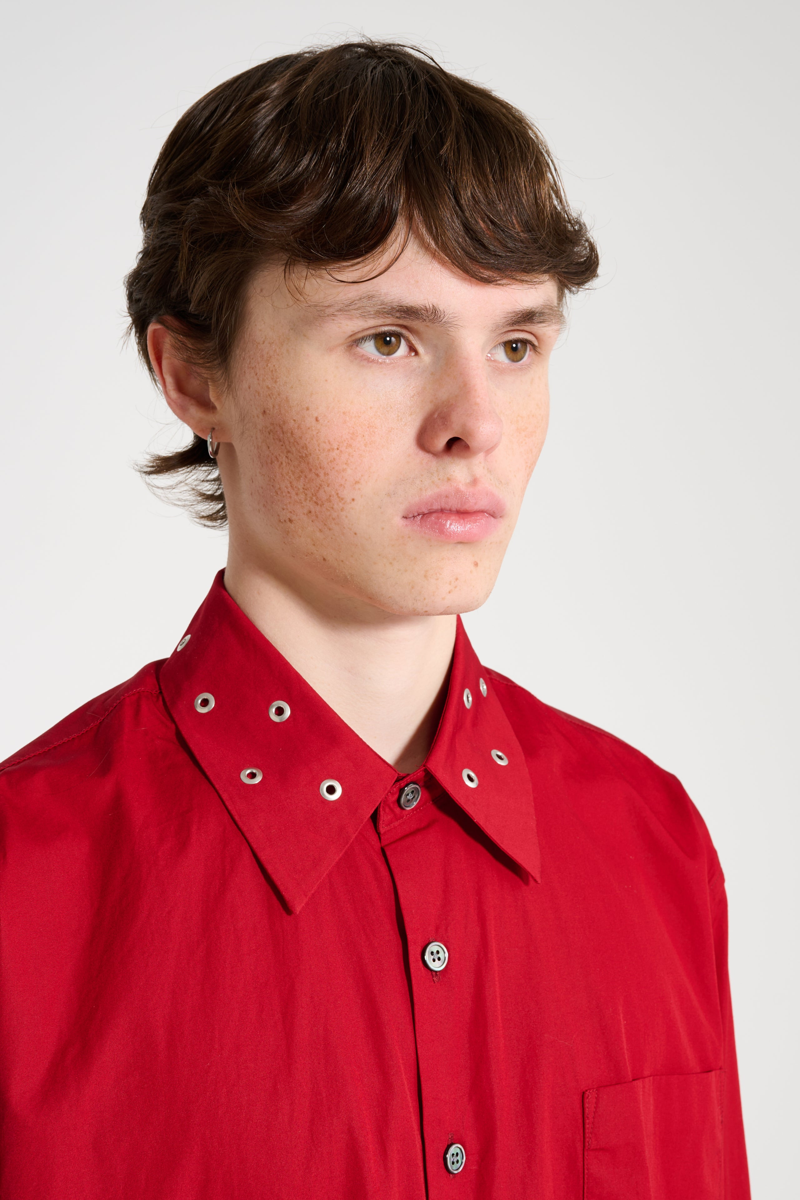 OUR LEGACY ABOVE SHIRT LIPSTICK RED SUPER POPLIN - 5