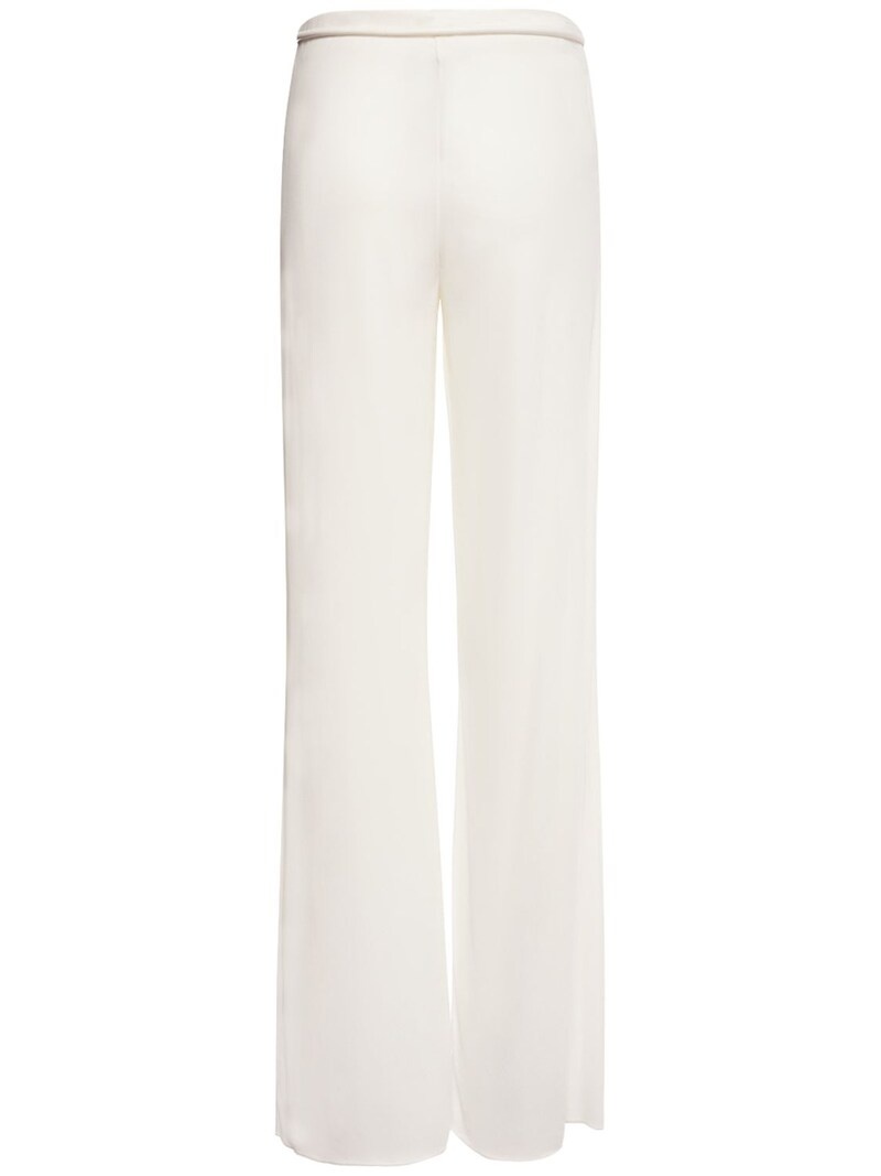 Jersey mid rise wrap wide pants - 3