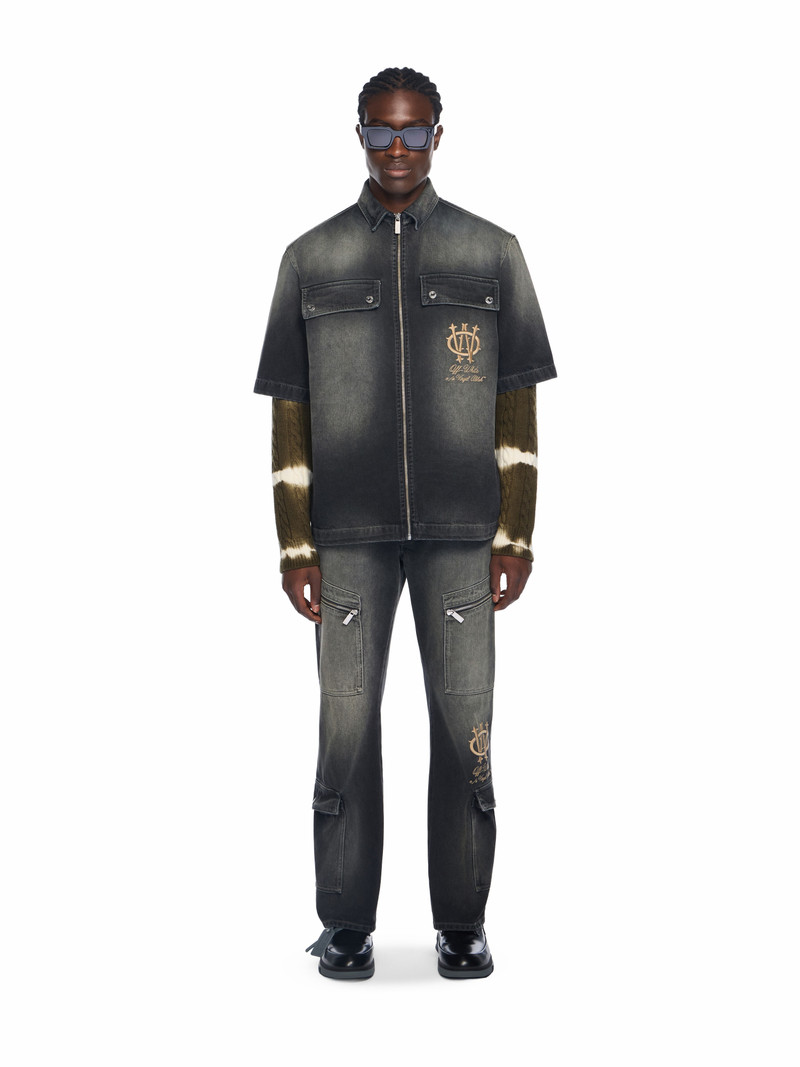 Off-White Denim Zip Bowling Shirt outlook