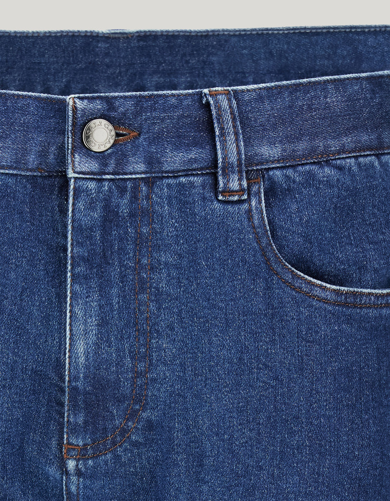 MEDIUM BLUE REGULAR FIT FIVE-POCKET DENIM PANTS 6