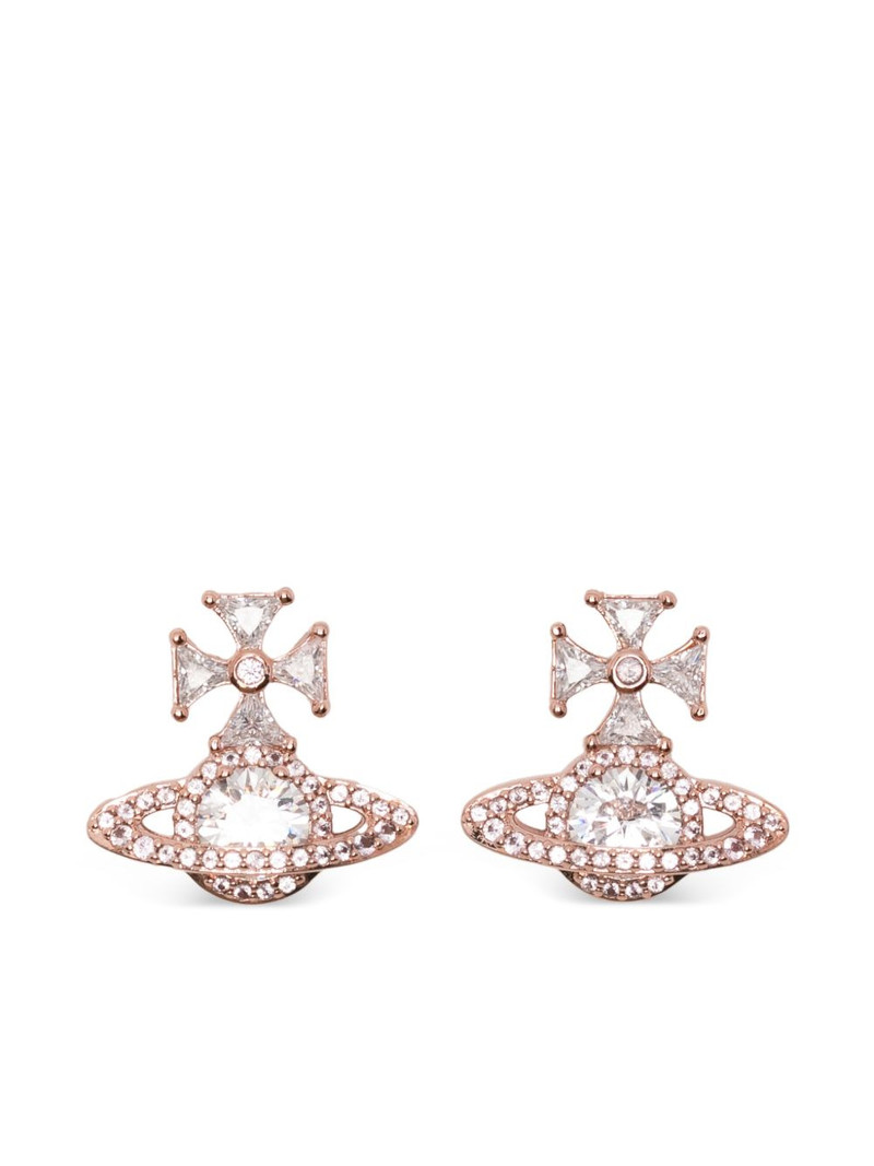 orb cross brass earrings 1