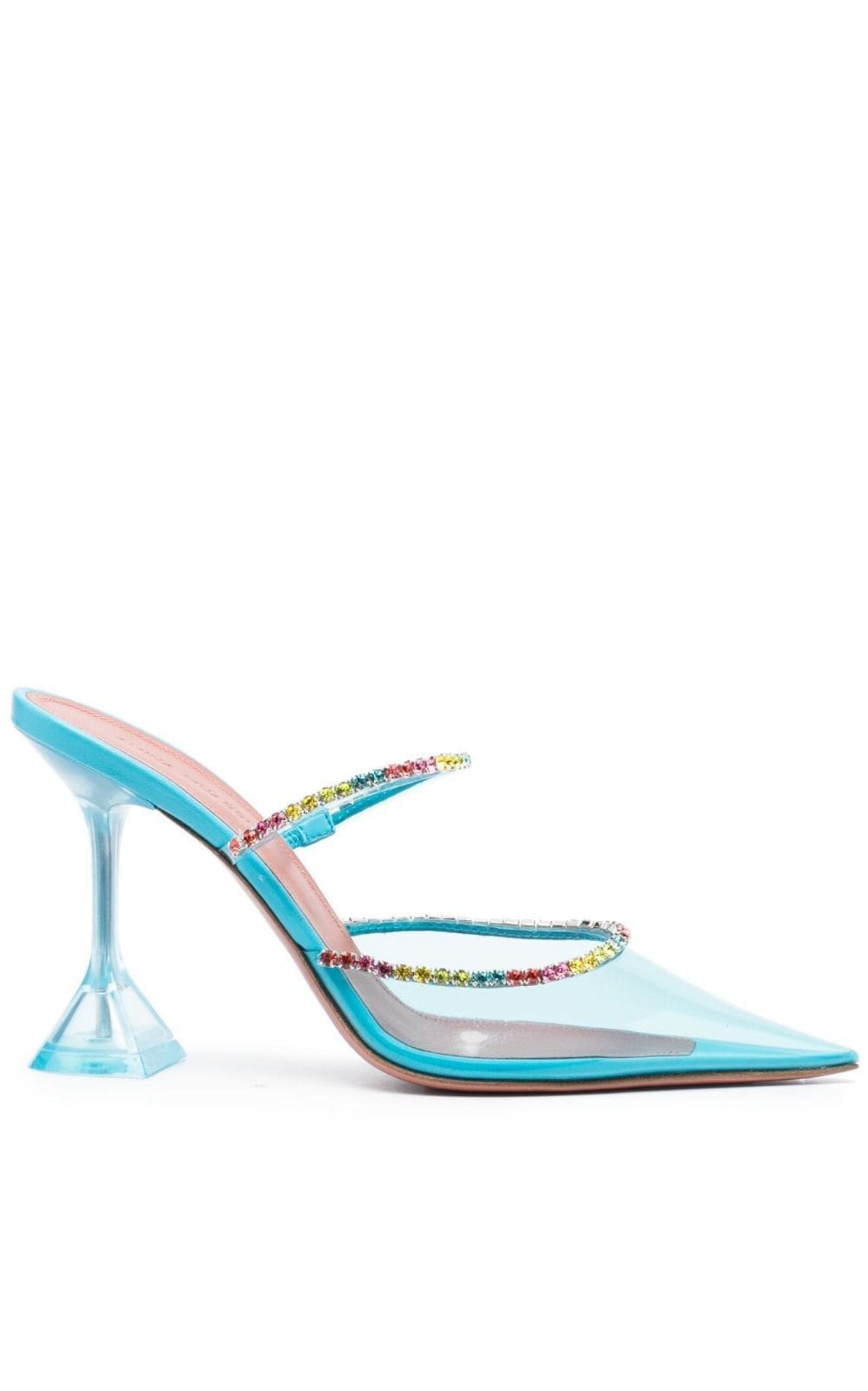 Gilda Glass 95mm Embellished Mules - 1