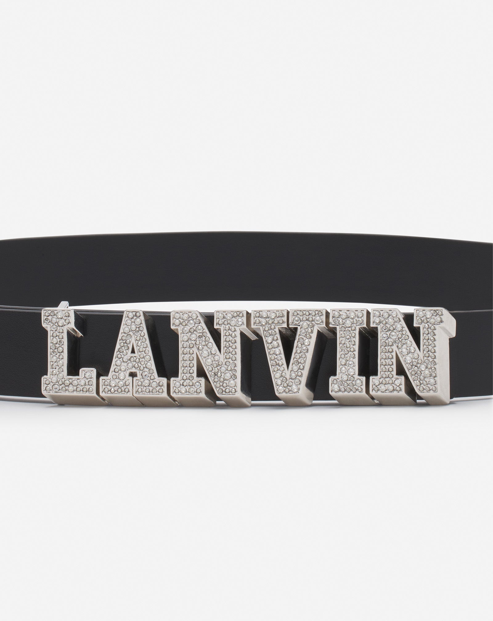 LANVIN X FUTURE LEATHER BELT WITH RHINESTONES - 4