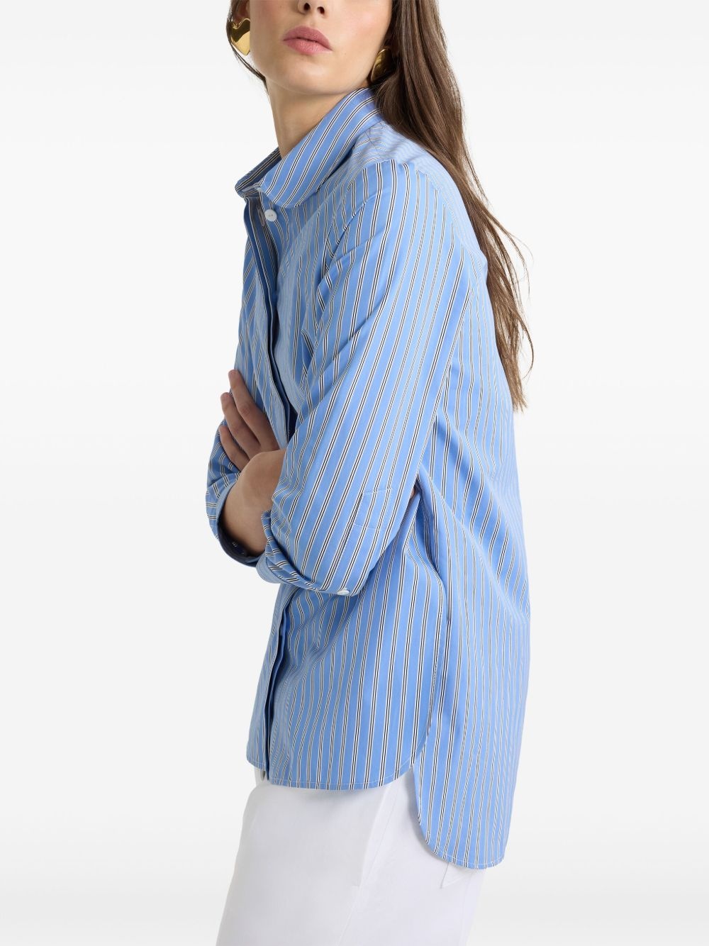 striped poplin shirt - 4