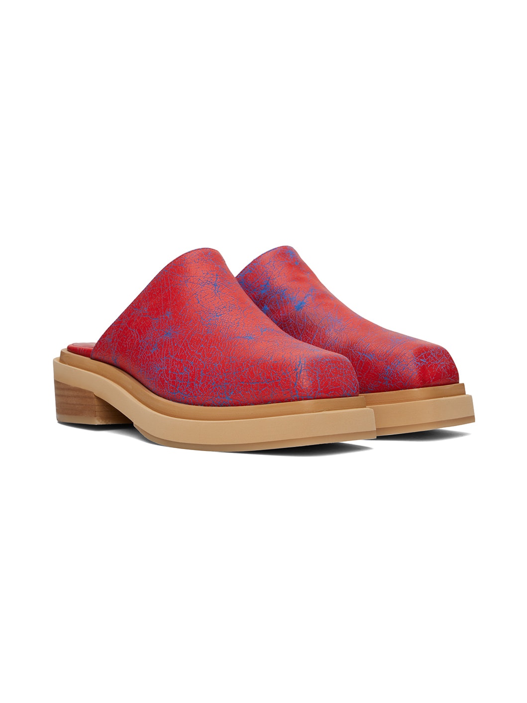 Red & Tan Zoe Clogs - 4