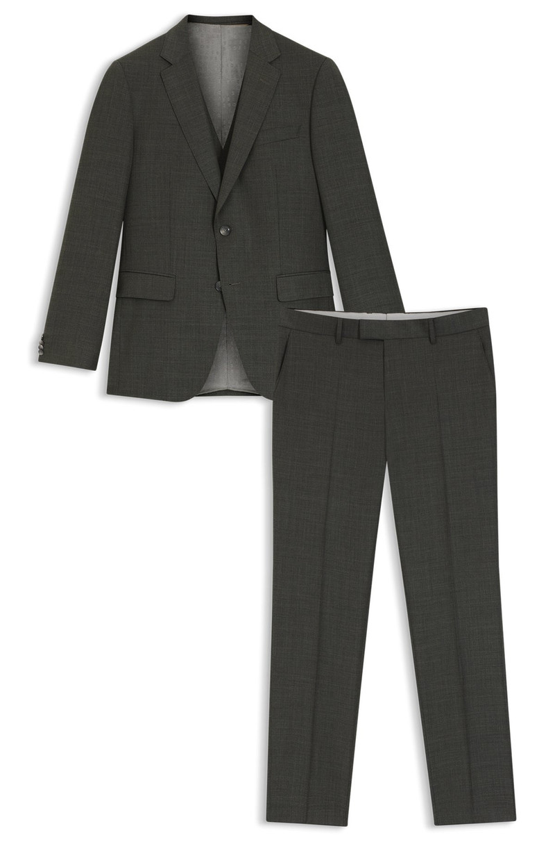 THREE-PIECE SLIM-FIT SUIT IN PATTERNED STRETCH WOOL 8