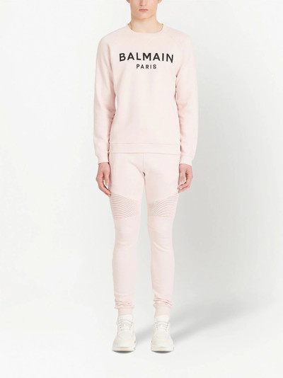 Balmain logo-print cotton sweatshirt outlook