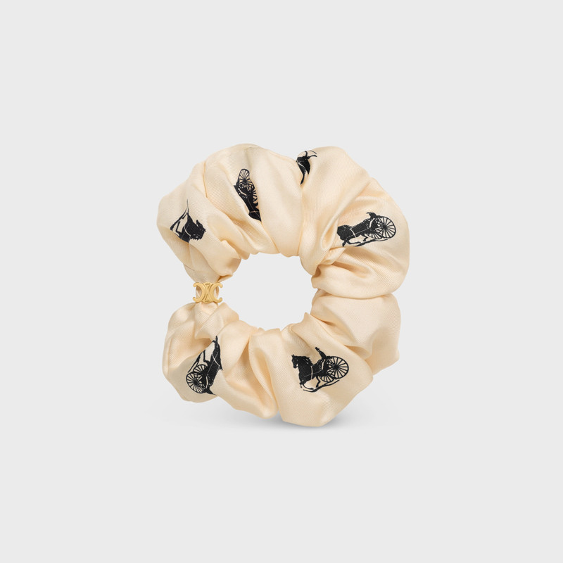 Celine C Sulky Scrunchy in silk and Brass with Gold Finish 1