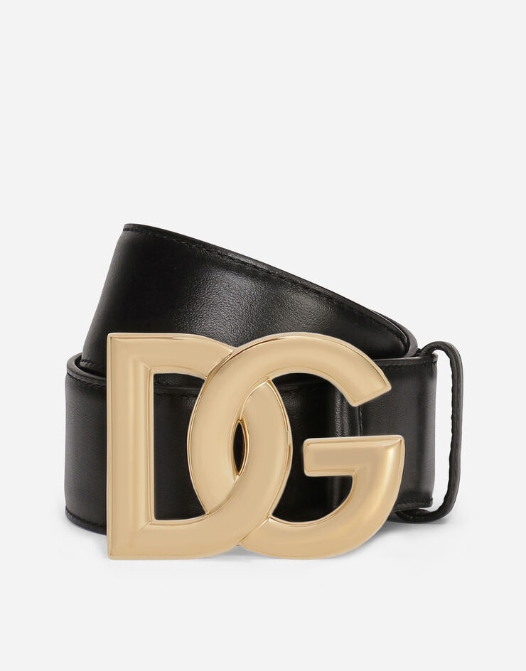 Calfskin belt with DG logo - 1