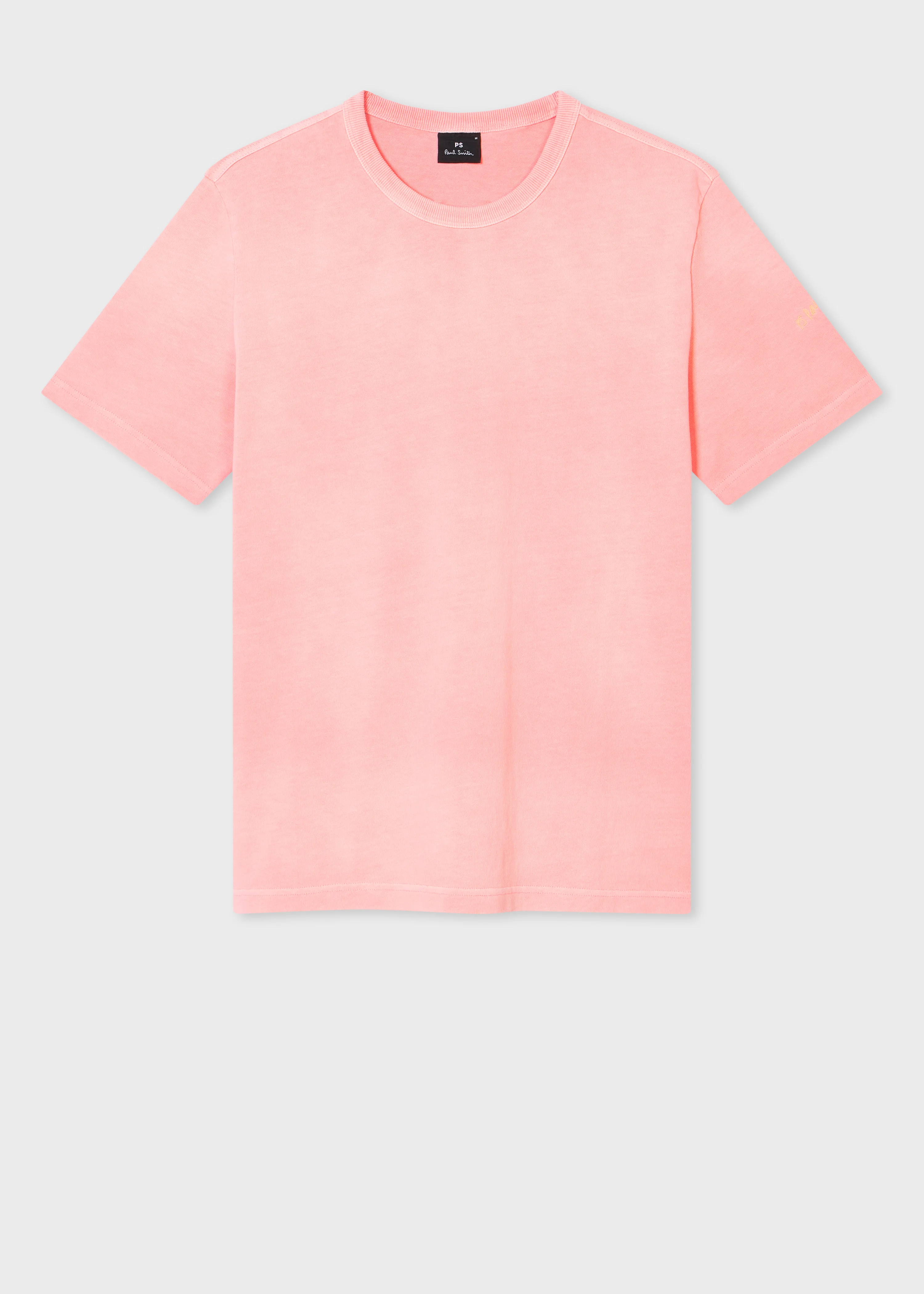 Pale Pink Cotton Embroidered T-Shirt - 1