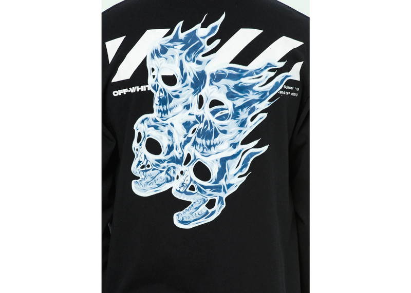 Off-White OFF-WHITE Diag Skulls Graphic Logo Print L/S T-Shirt Black/White/Blue outlook