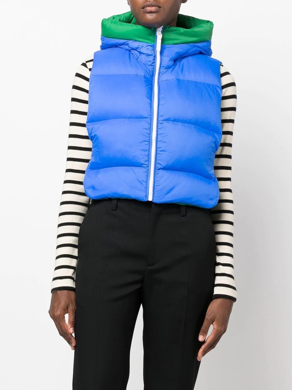 logo-print reversible padded gilet - 3