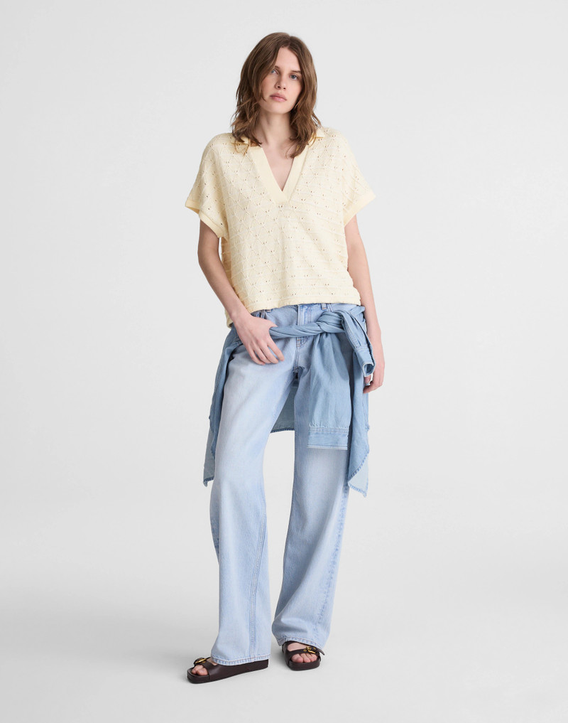 Diamond-Knit Relaxed Polo Shirt 3