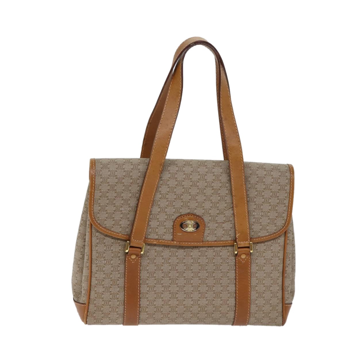 CELINE Macadam Canvas Hand Bag Beige - 2