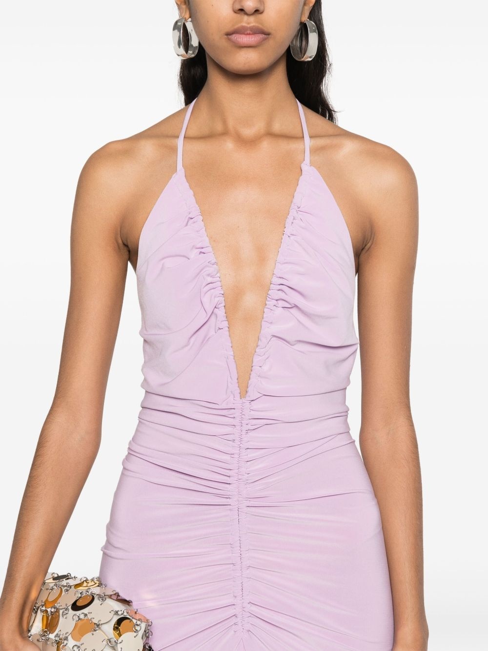V-neck draped maxi dress - 5