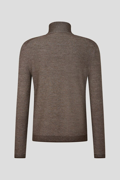 BOGNER Lias half-zippered sweater in Brown outlook