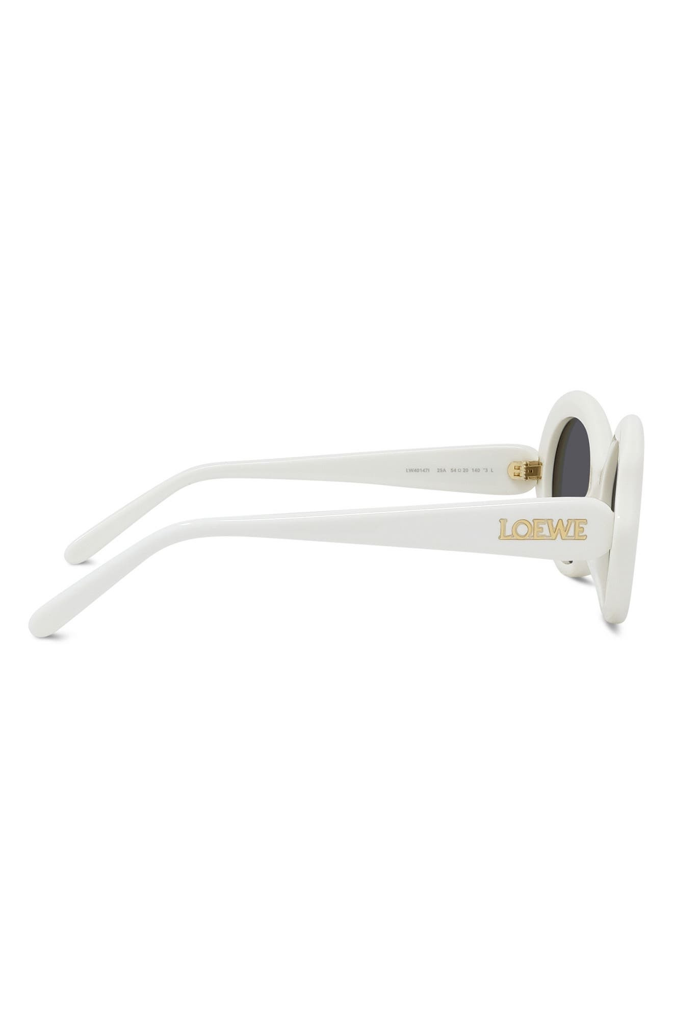 Loewe Thin Mini 54mm Oval Sunglasses in Ivory /Smoke at Nordstrom - 3