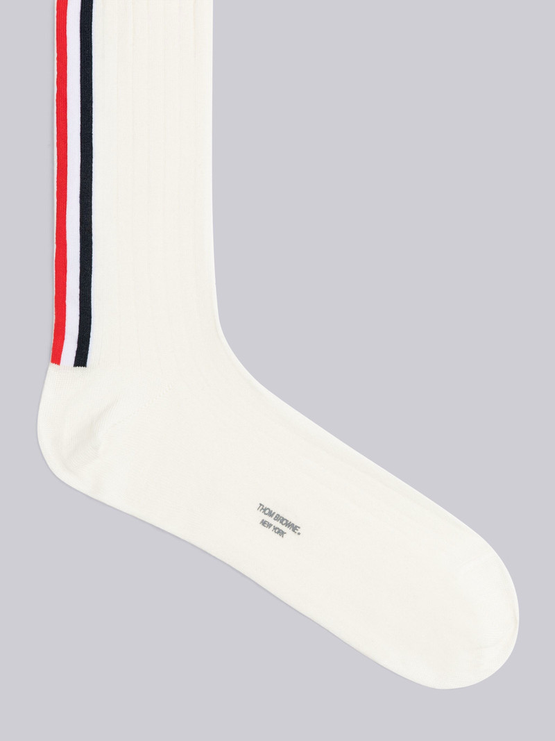 Thom Browne RIB STITCH MERINO STRIPE MID CALF SOCKS outlook