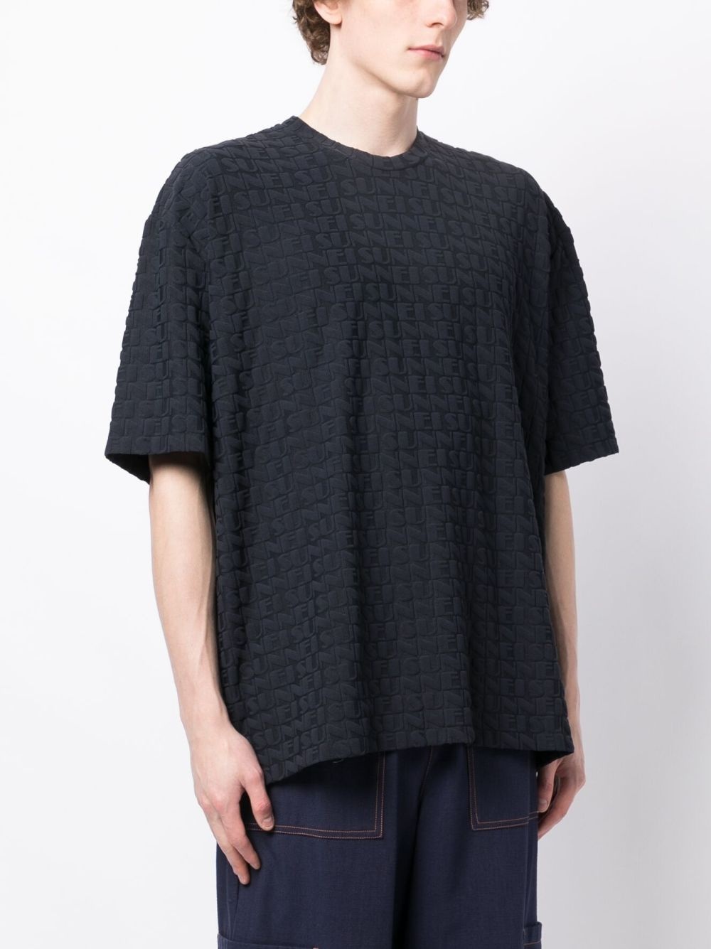 logo-embossed jersey T-shirt - 4