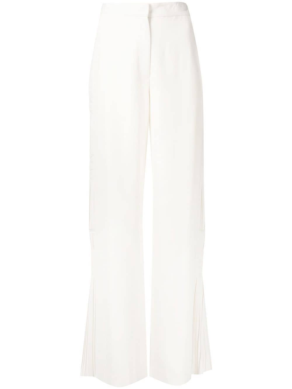 wide-leg ruched trousers - 1