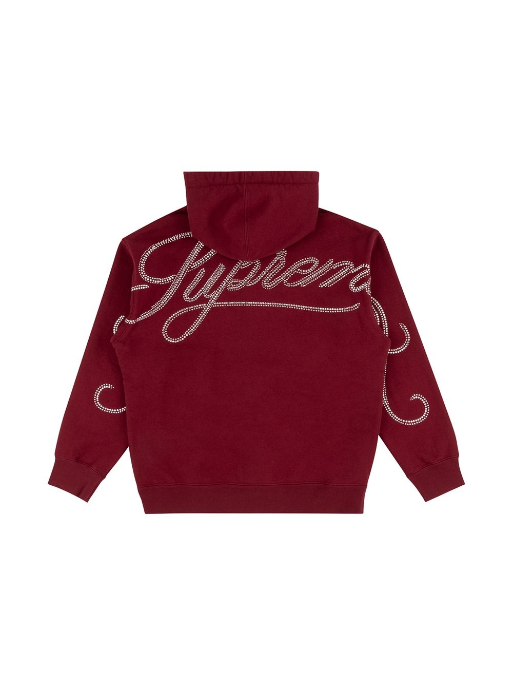 rhinestone script hoodie - 2