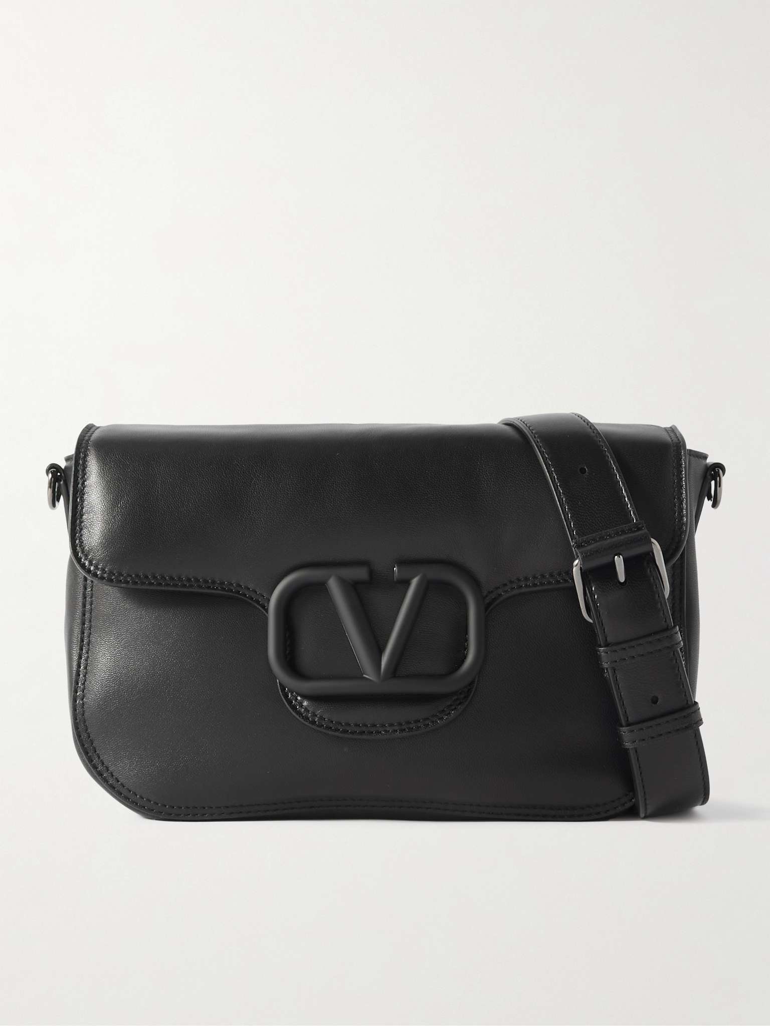 Padded Leather Messenger Bag - 1