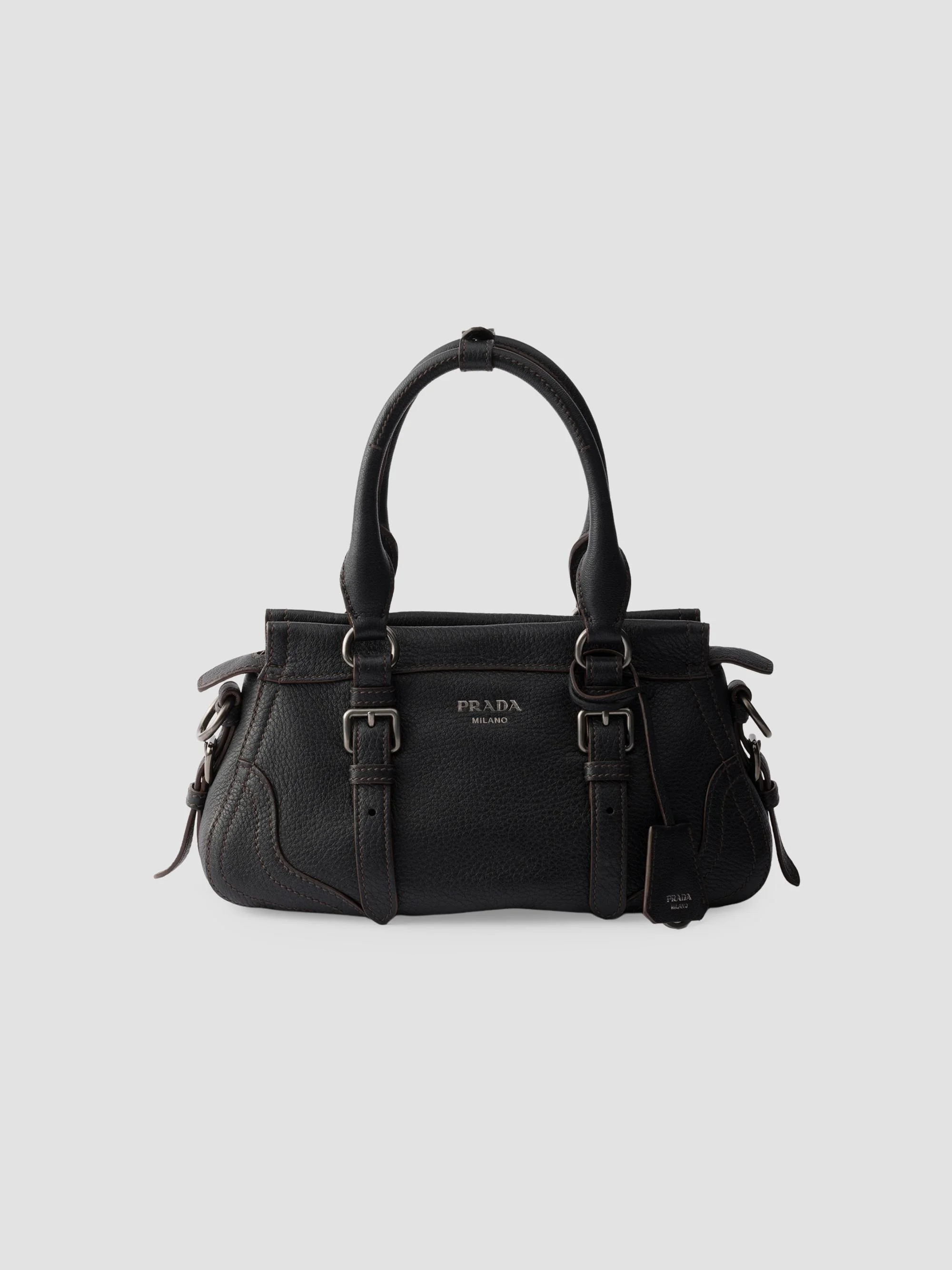 Women's Large Leather Tote Bag - Black - 1
