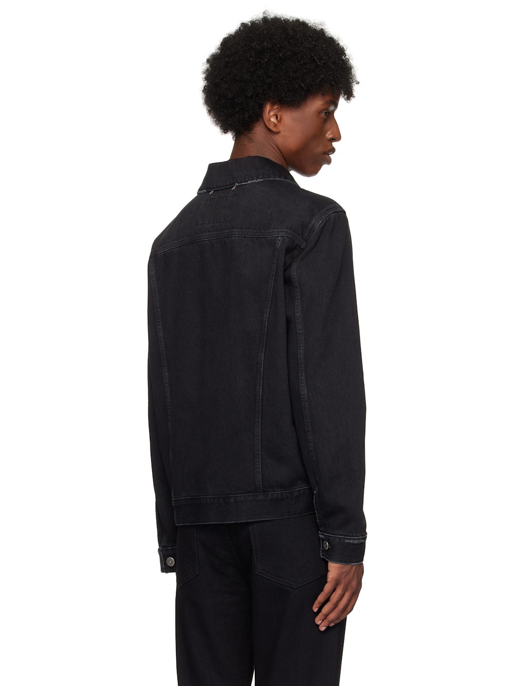 Black Regular One Washed Denim Jacket - 3