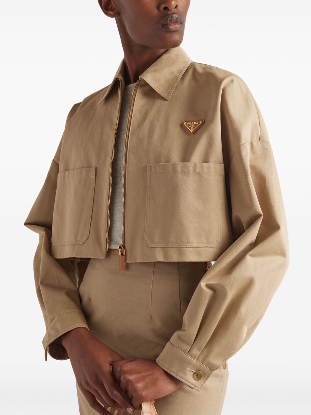 triangle-logo cropped jacket - 5