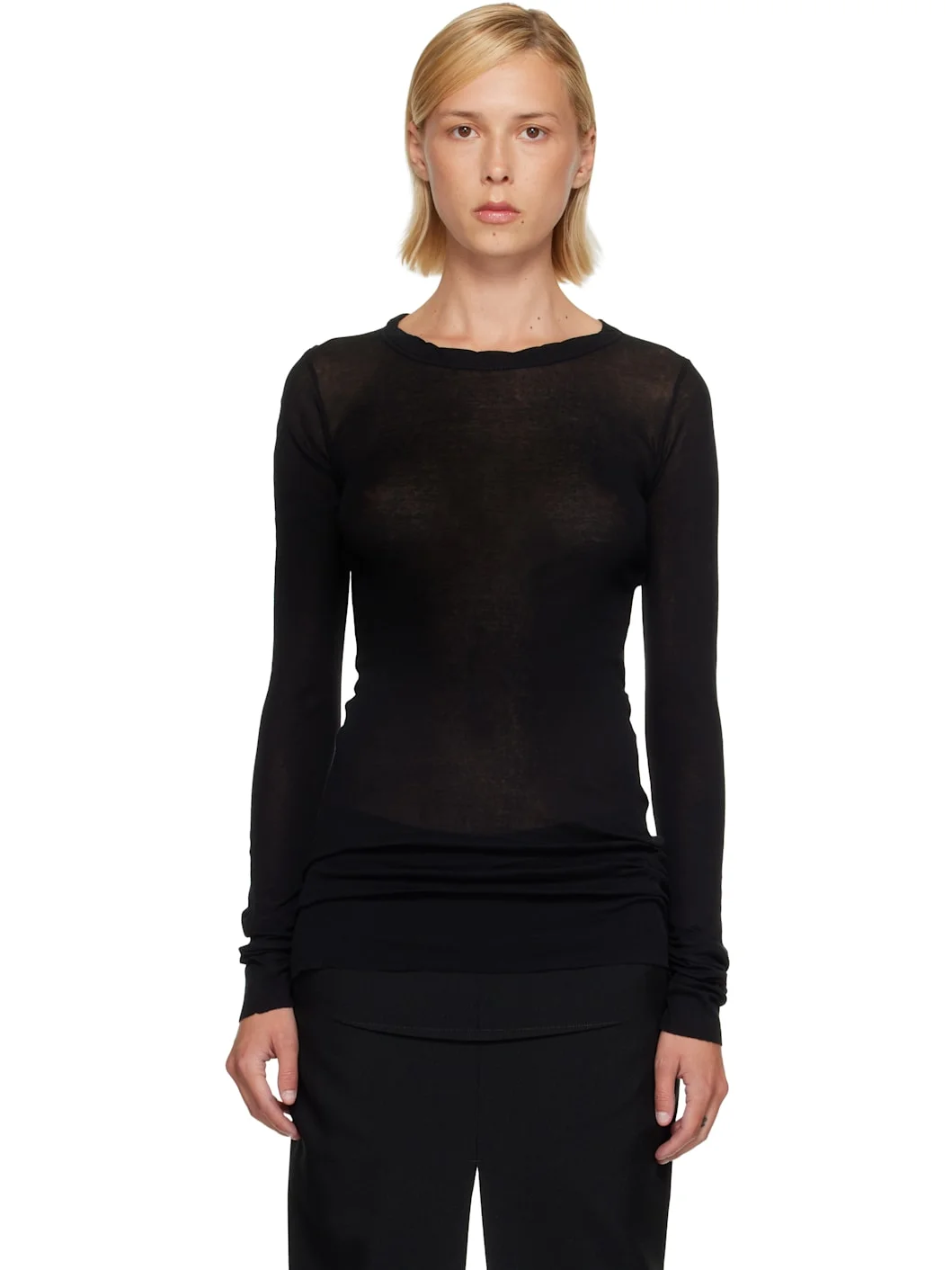 Black Tower Rib LS T-shirt - 1