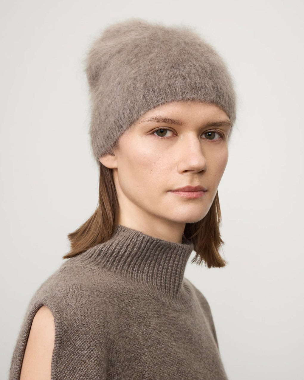 Brushed Beanie Cashmere  Brown ONESIZE - 2