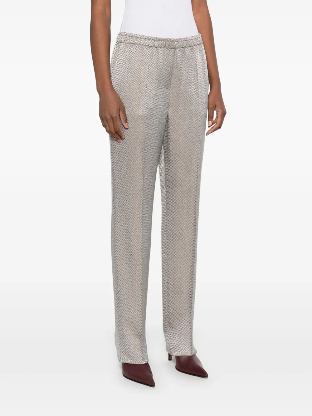 Giorgio Armani Women Pantalone Micro Jacquard Viscosa Cupro - 7
