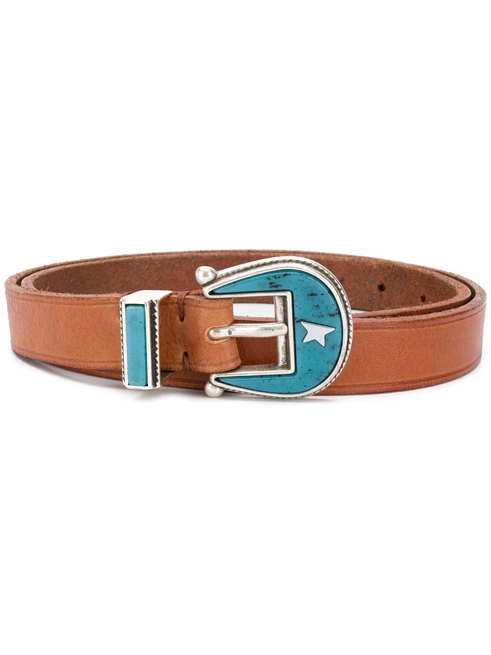 enamel buckle leather belt - 1