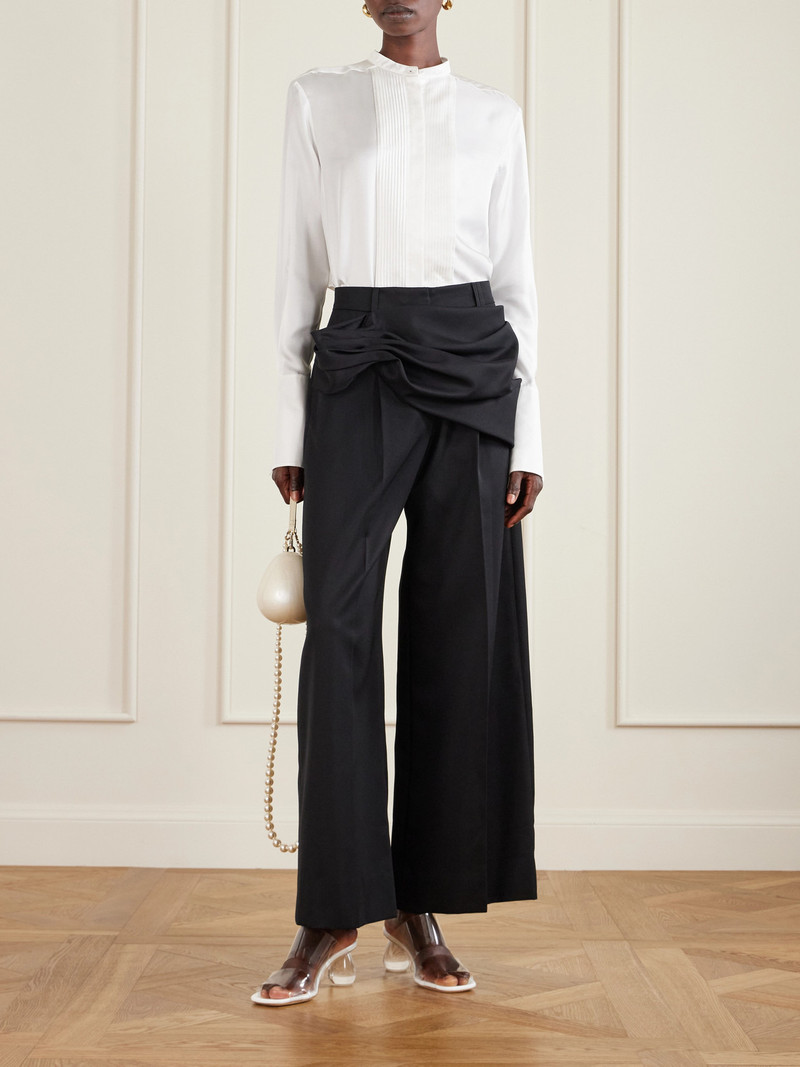 Simone Rocha Gathered Crepe Wide-leg Pants outlook