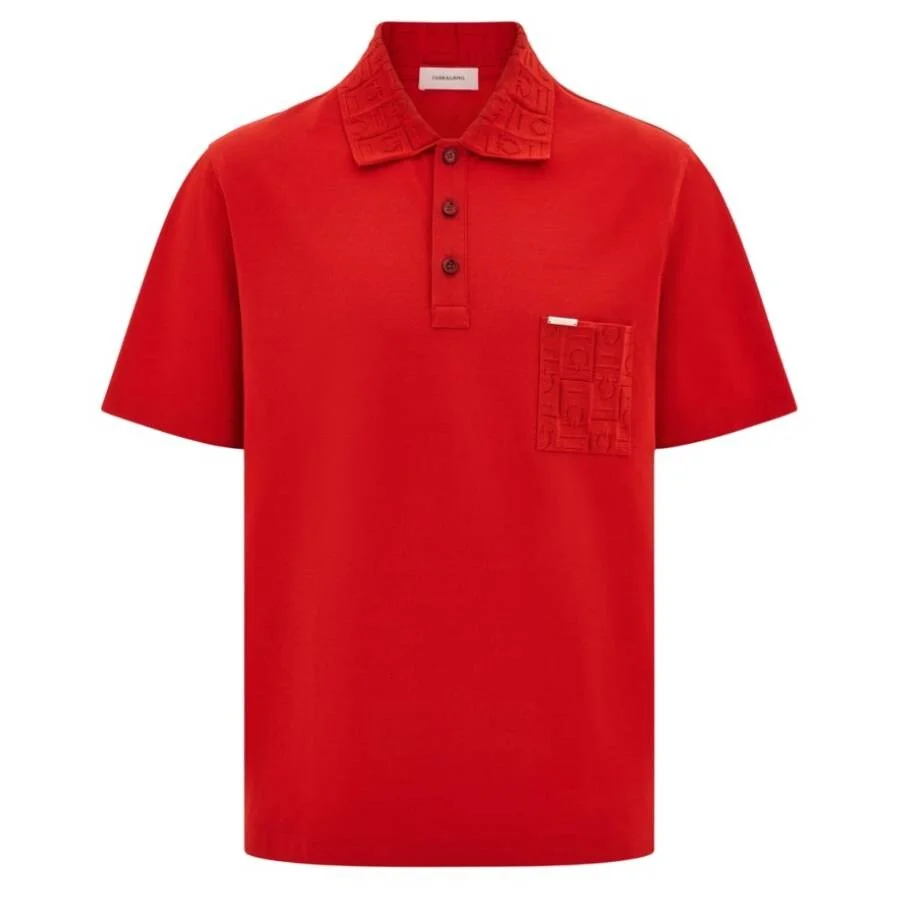 Ferragamo Jacquard Pocket Detail Polo Shirt - 1
