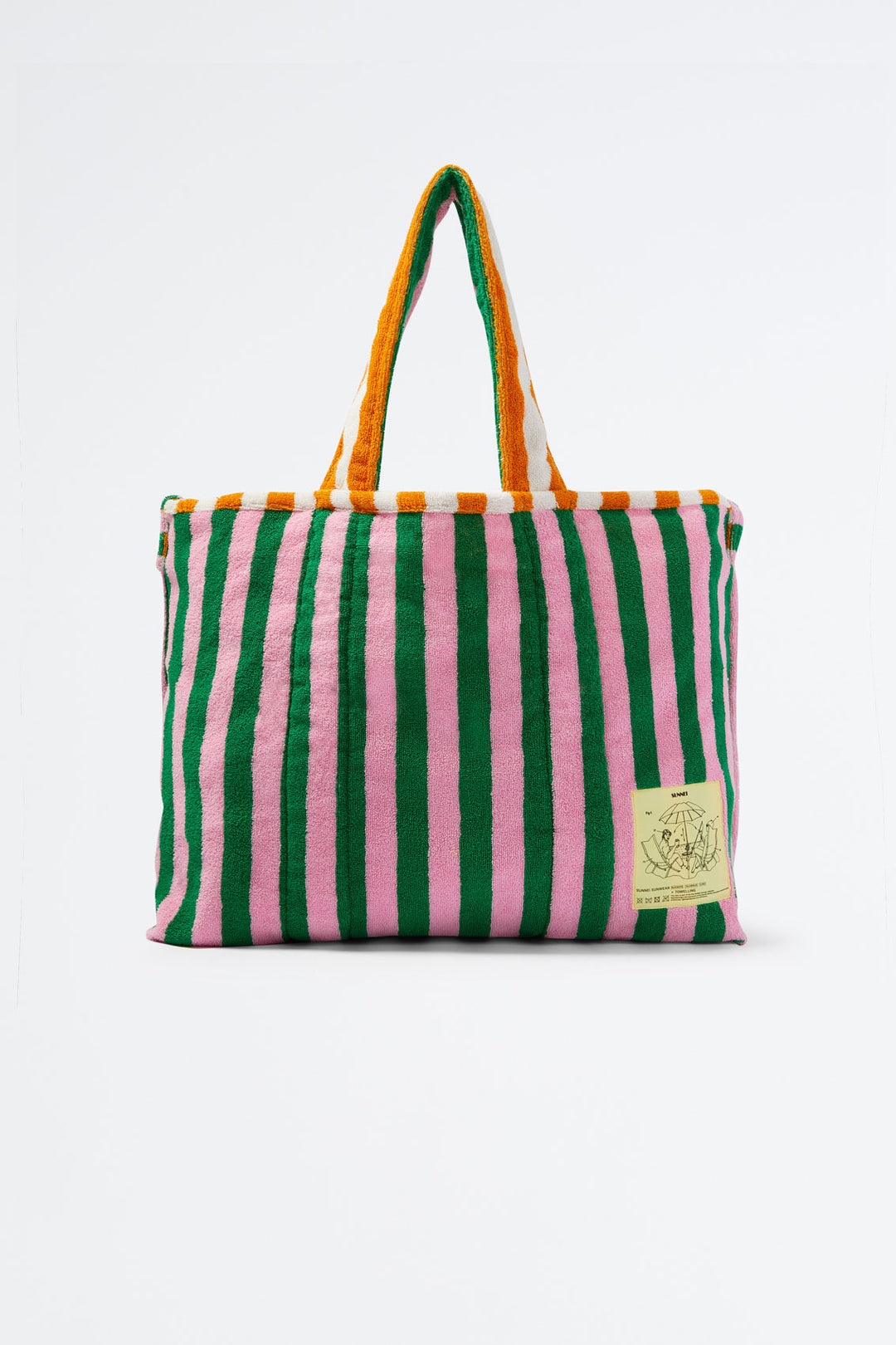 ORANGE & WHITE STRIPED COTTON BAG - 1