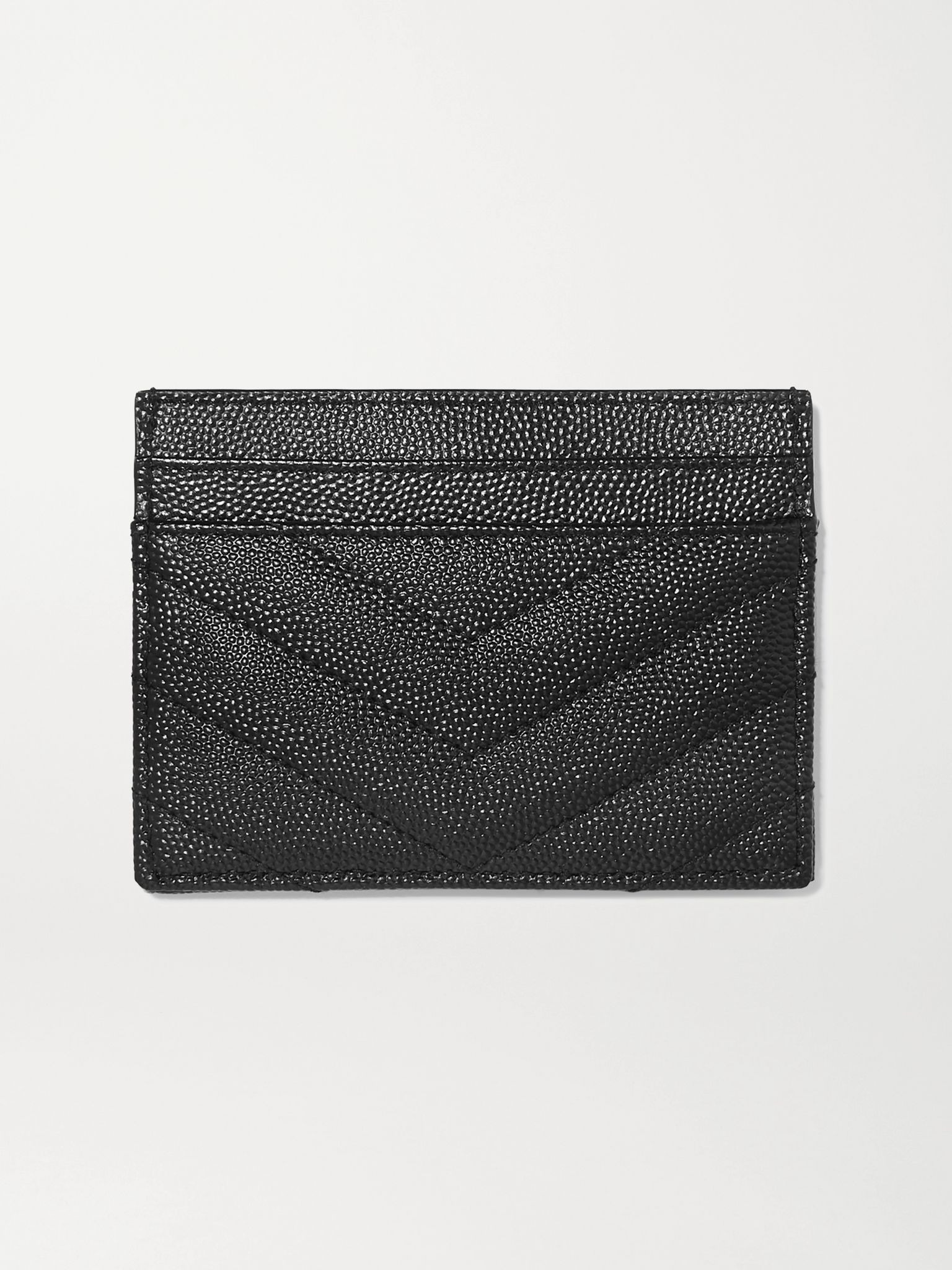 Monogramme quilted textured-leather cardholder Black - 3