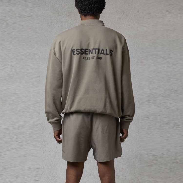 Fear of God Essentials FW20 Long Sleeve Polo Shirt 'Taupe' FOG-FW20-355 - 4