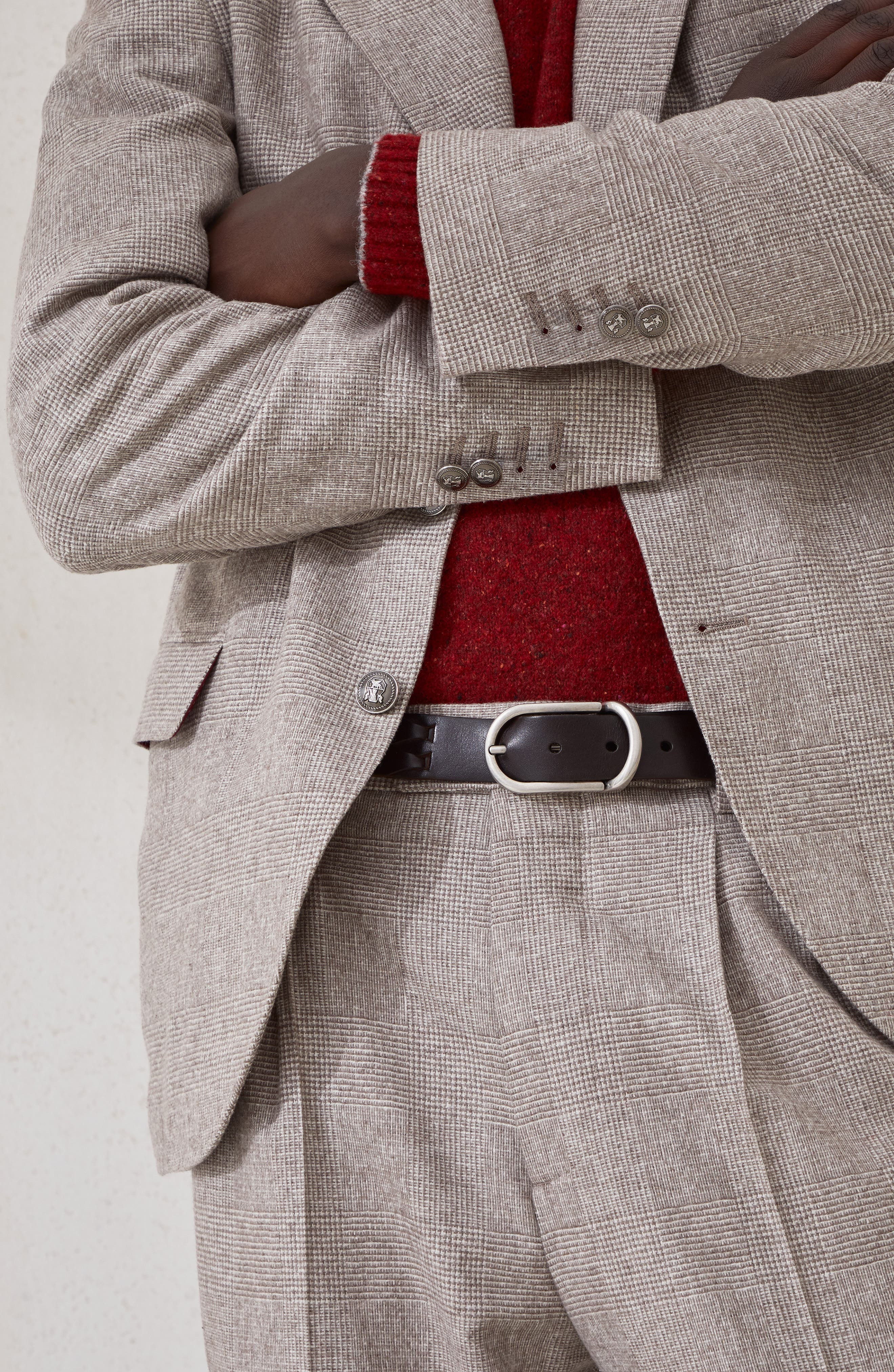 Brunello Cucinelli Braided leather belt in Brown at Nordstrom - 4