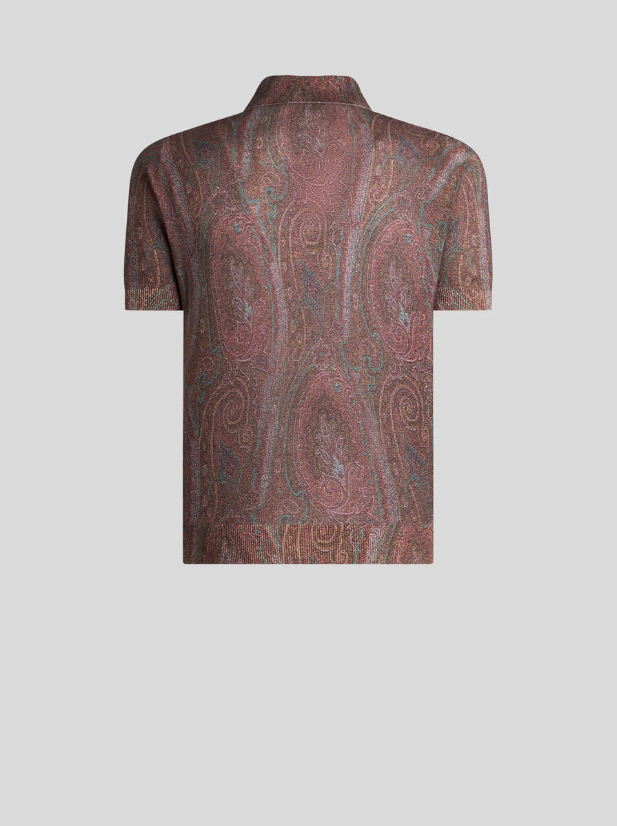 KNIT POLO-SHIRT WITH PAISLEY PRINT - 6