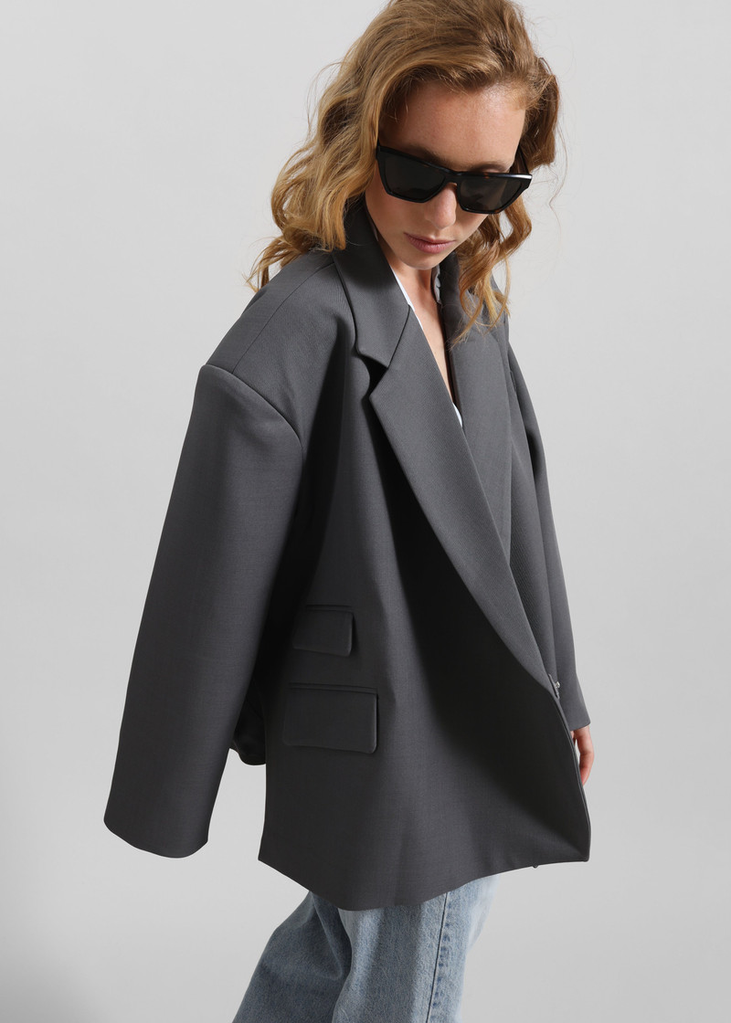 Tolmer Boxy Wrap Blazer - Storm Grey 5