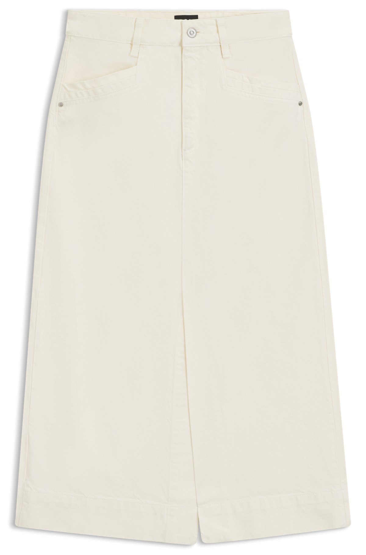 MIDI-LENGTH SKIRT IN OFF-WHITE RIGID DENIM - 1