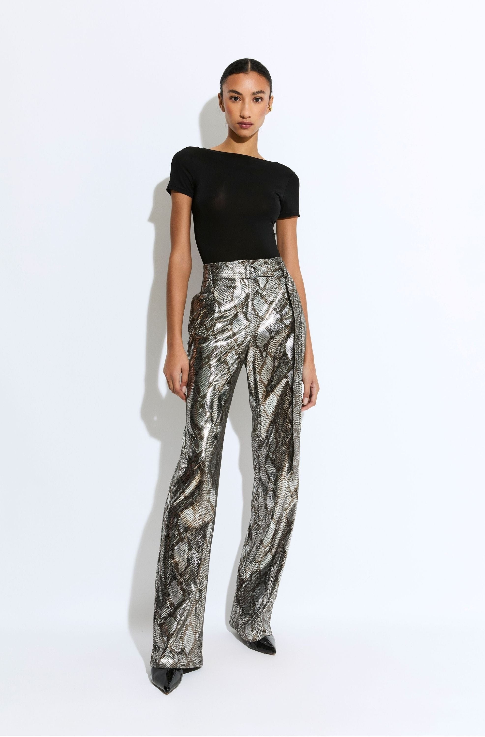 Metal Snake Belted Pant - 2
