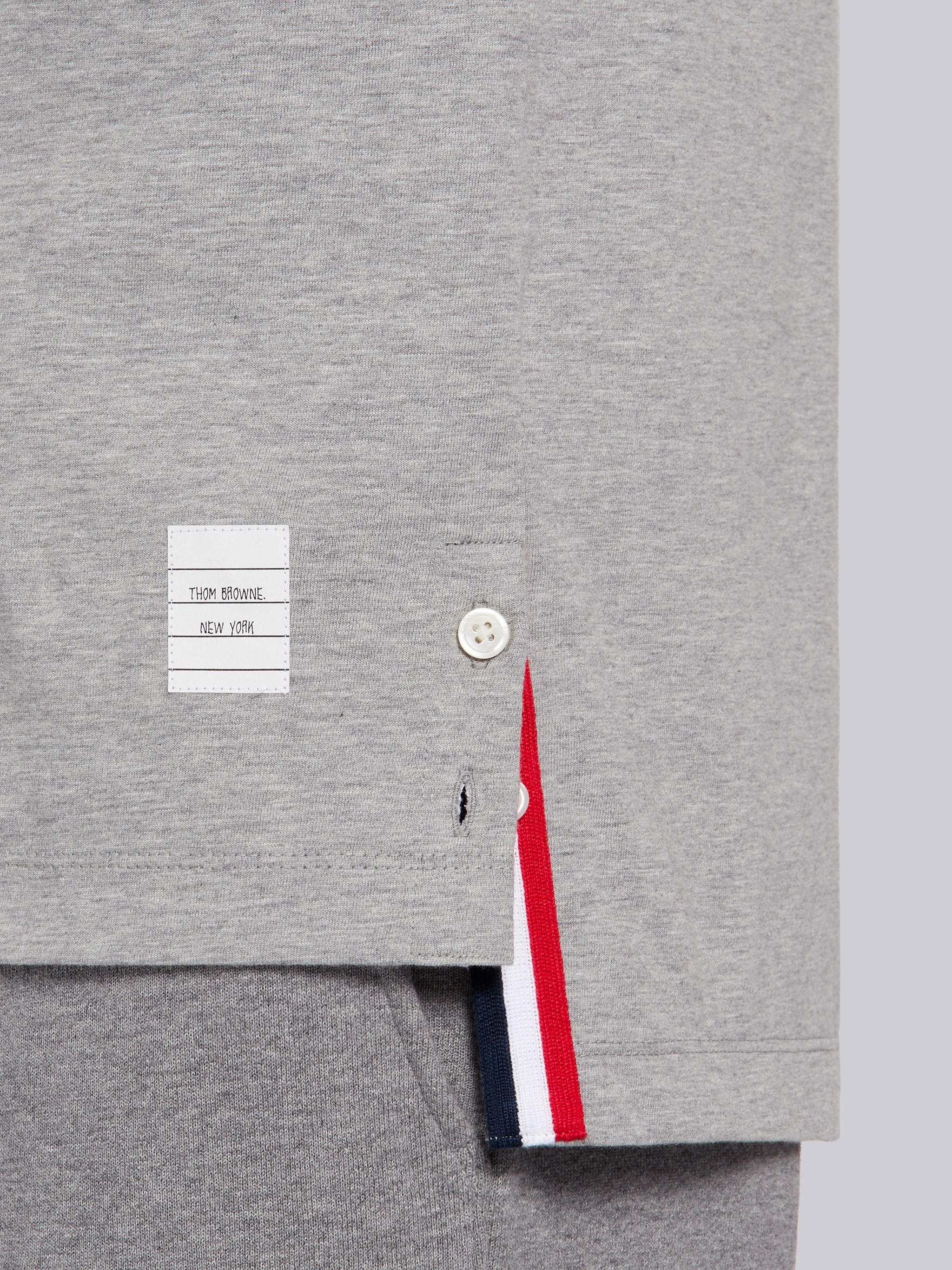 Tonal Grey Cotton Jersey Short Sleeve Ringer Tee - 6