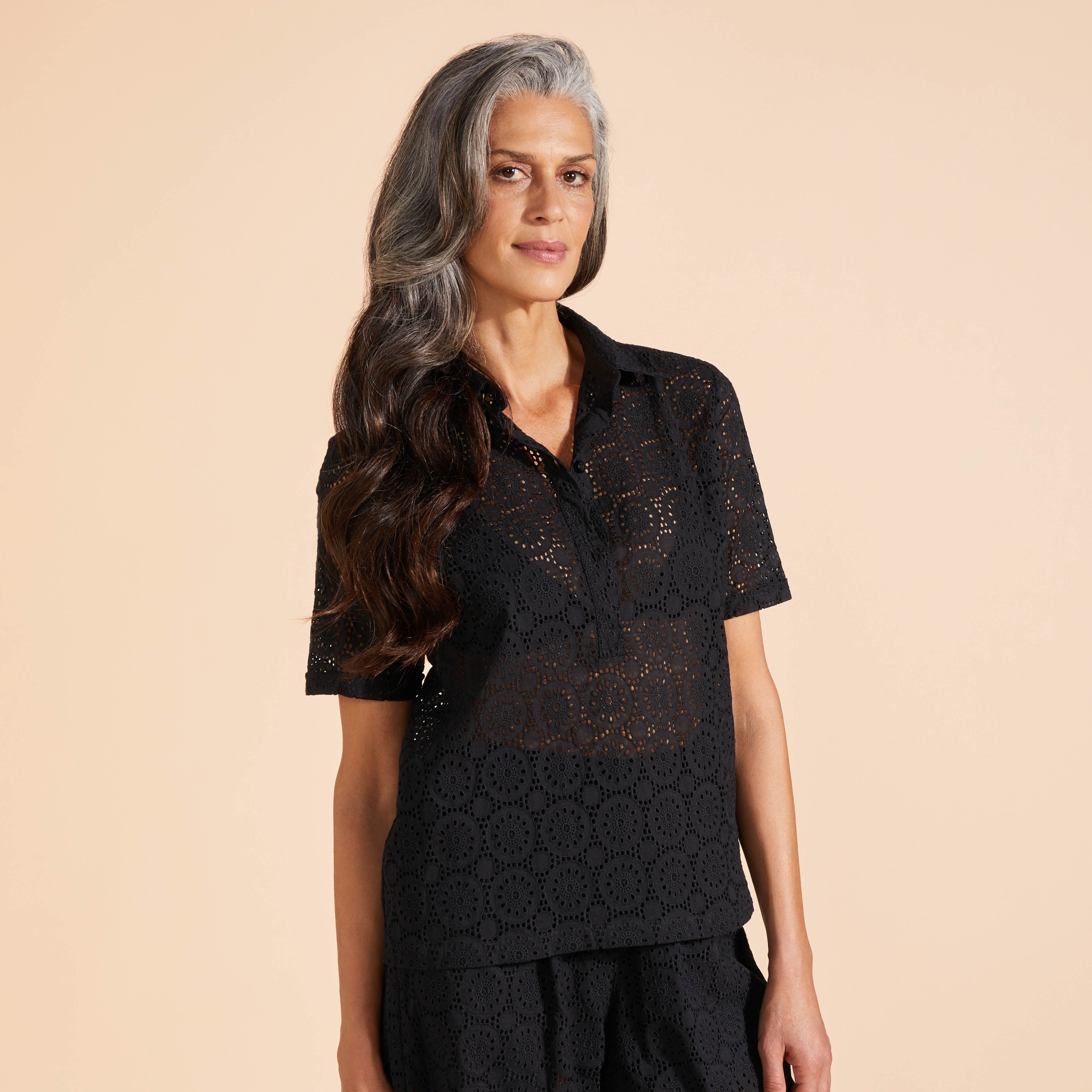 Women Cotton Polo Broderies Anglaises - 6