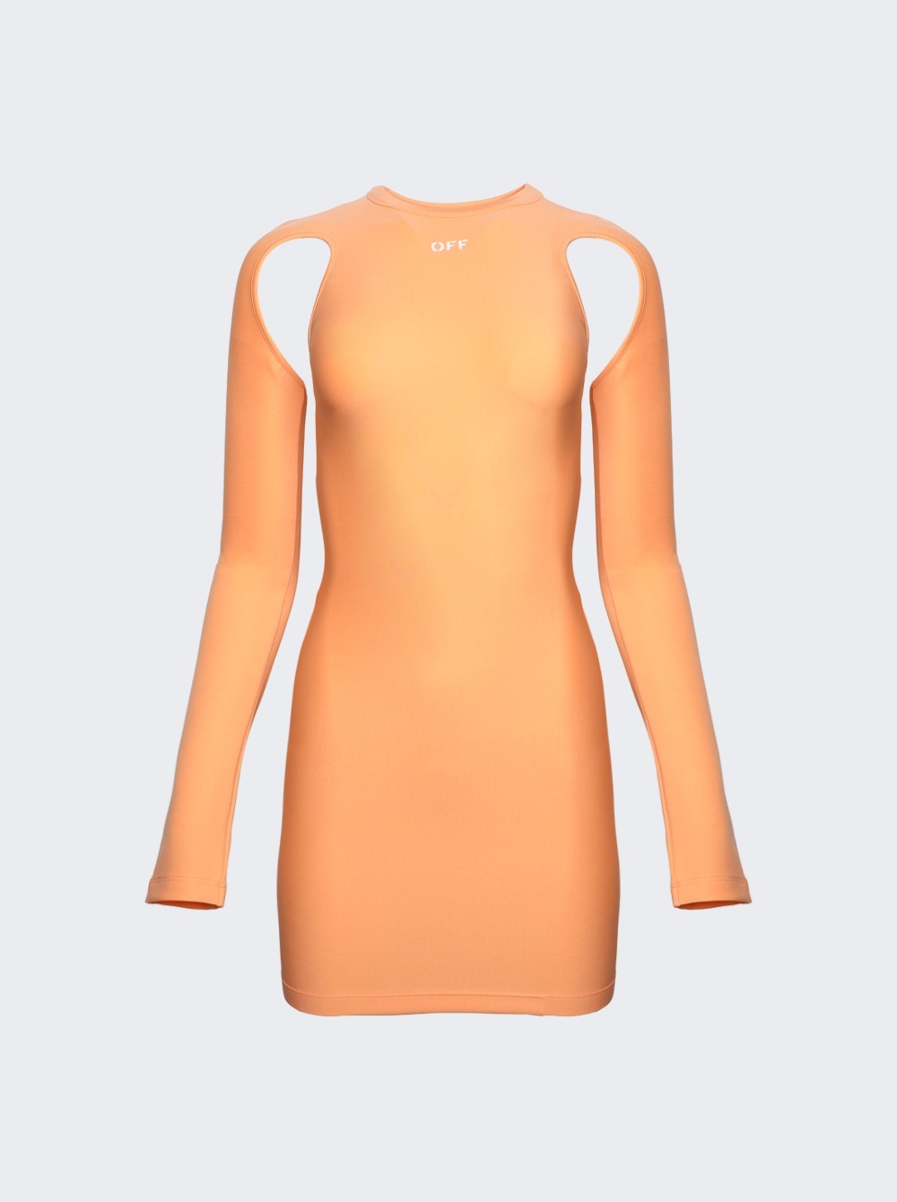 Sleek Long Sleeve Mini Dress Peach Orange - 1