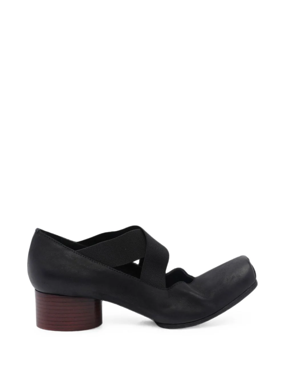 crossover-strap block-heel ballet flats - 1